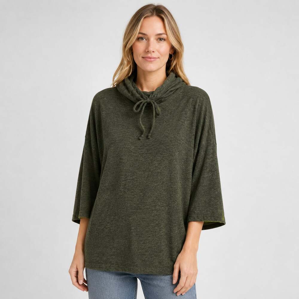 Michael Stars Charlie Turtleneck Elbow Sleeve Pullover Matcha Green S NWT Basics
